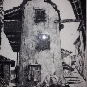 Incisione Riccardo di Stefano Edificio a torre